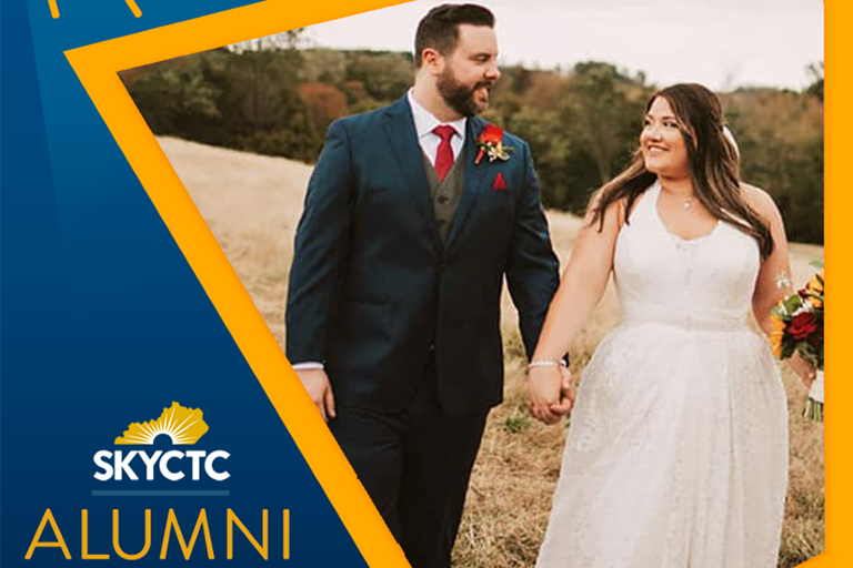 Abby and husband on wedding day. SKYCTC Alumni Spotlight.